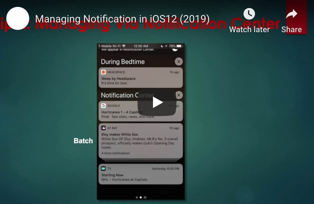iOS 12 notifications