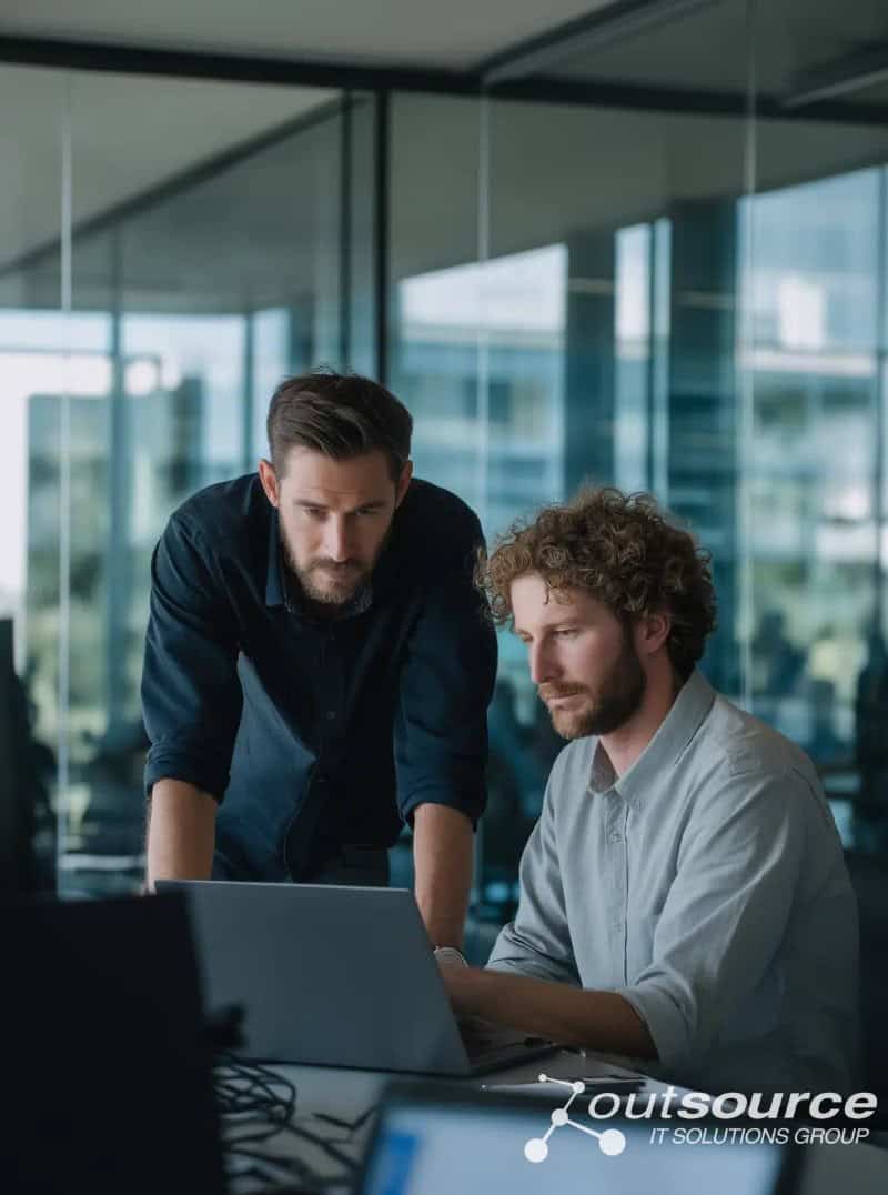 Team collaborating on a project, showcasing the benefits of Managed Microsoft Copilot Services for real business value.